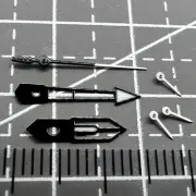 13mm White+Black Trim Green Lume Watch Hands Set for Movement PE90