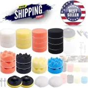 Polishing Pad Kit 31 Pcs Foam Wool Buffing Pads Car Auto Polisher Drill
