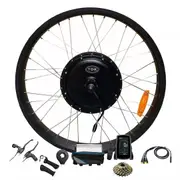 TDR FAT SNOW WHEEL TYRE RIM 26''x4.0 REAR HUB MOTOR 2000W CONVERSION KIT for Electric Bike, Shimano 7 Speed Freewheel, Pedal Assist, LCD Display, 52V 2000W