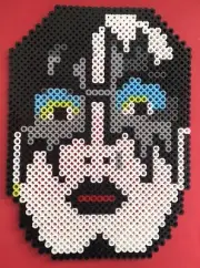 Ace Frehley KISS Rock Band Guitar Perler Bead Pixel Art Handmade Fused 7.75x5.5"