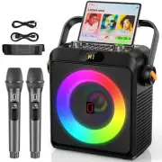 Party Karaoke Machine For Kids & Adults With 2 Microphone,Bluetooth Speaker Gift