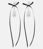 [Simone Rocha] Simone Rocha Bow-detail embellished drop earrings One Size black