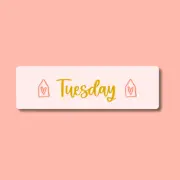 'Tuesday' Favorite Day Laminated Bookmark for Organized Bookworms & Book Lovers