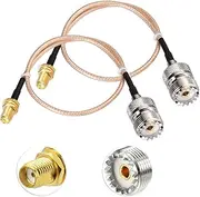 Superbat Coax UHF Female SO-239 to SMA Female Adapter Extension Cable RG316 12" for Baofeng CB Radio Handheld Walkie Talkie 2pcs