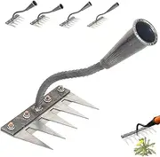 Gardenia Iron Weeding Rake, Iron Rake 2.0, Irons Weeding Rakes with Handle, Irons Rakes with Handle for Gardening and Weedings, 5/6/7/8 Teeth Carbon Steel Garden Weedings rakes (5 Teeth)