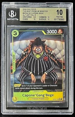 BGS 10 One Piece OP04-100 R* Capone"Gang"Bege Alt Art - English - PRB01 - Graded