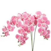3Pcs 41" 9 Heads Artificial Orchid Stems Faux Phalaenopsis, Pink