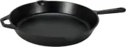 Amazon Basics Pre-Seasoned Cast Iron Skillet, Heavy-Duty & 15", Black