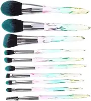 DONFAMDS 10pcs Cosmetic Brush Set Smooth Handles Gradient Color Design for Foundation Eyeshadow Blush and Concealer for Daily and Professional Makeup Use