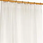 Arie Lace Curtain, White, Width 39.4 x Length 69.3 inches (100 x 176 cm), Set of 2, Light Filling, Image Blocking, UV Protection, Thermal Shielding