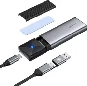 Gigimundo M.2 Nvme Sata SSD Enclosure Aluminum, 10Gbps Nvme(M Key/B+M Key) Du...