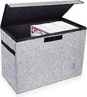 Leffis Comic Book Storage, Box 15.5" X 7.5" X 11.3", Collapsible Comic Short Box with Lids Holds 150 Comics Heavy Duty Comic Book Bin Container (1 pack, grey)