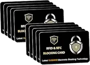 [SAITECH IT] RFID Blocking Cards Protect Your Entire Wallet, Purse, and Cards from NFC Contactless Theft Wallet for Men & Women-PL Black, Black, 10 Pcs Black, Rfid