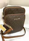 Michael Kors Travel Medium Flight Bag Crossbody Signature MK Bag Brown New