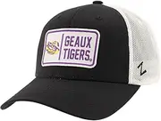 ZHATS Standard NCAA Officially Licensed Snapback Hat Big Rig Patch Black White Defer