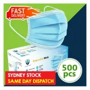 500Pc Disposable Face Mask Protective Masks 3 layer Meltblown Filter General Use