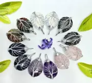 Wholesale Lot 12 Pcs Mix Crystal Tree Of Life Wire Wrapped Pendant