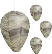 Kalkal 4 Pack Fake Wasp Nest Outdoor Hanging, Wasp Nest Decoy for Patio Garden Yard Home