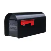Post Mount Mailbox Black T1 Thick Gauge Large Capacity Steel Pre-Drilled Hole