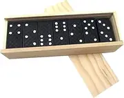 HONMEET 1 Set Black Wooden Domino Blocks Educational Stacking for Building Blocks for Age Fun Indoor Activity for All Ages