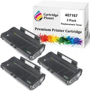 3 Pack Compatible Toner Cartridge for Ricoh 407167 TYPE-SP100LS (1,200 Pages) for Lanier Ricoh SP100 SP100E SP112