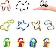 Bambebe Fidget Toys Set of 10, Tangle Fidget Toy, Autism ADHD, Stress Relief Twister Fidget Toy, Sensory Hand Toy for Children Adults, Hand Eye Coordination Tuning Toy