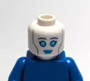 Lego - Minifigure Head - Smile, Robot, Nurse, Female, Blue Lips, White