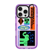 iPhone 16 Pro Impact Ring Stand Case MagSafe Compatible Animal Paradise no.8 elephant