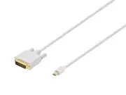 Monoprice 10ft 32AWG Mini DisplayPort to DVI Cable, White