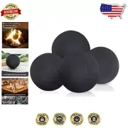 Fire-Resistant 6-Inch Ceramic Fire Balls - Set of 4 for Cozy Gatherings
