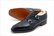 Tailor made Genuine Black Leather Shoe, Double Monk Strap Formal Handmade Shoes