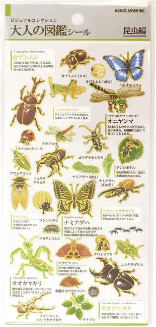 KAMIO大人圖鑑貼紙/ 昆蟲