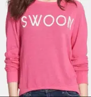 Wildfox Swoon Pink Baby Blanket Pullover Sweatshirt Top Cozy Summer Sz XS - NEW