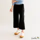 Arnold Palmer -女裝-大口袋設計斜紋寬鬆八分休閒褲-黑色