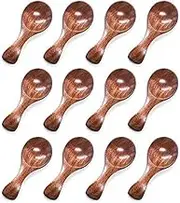 Binxind Small Wooden Spoon, 10PCS Ice Cream Salt Spoons Honey Coffee Tea Sugar Salt Jam Mustard Spoons Round Spoon
