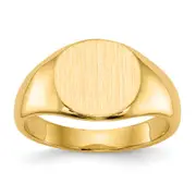 14K Yellow Gold 7.5x9.0mm Closed Back Child's Signet Ring