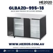 GREENLINE BACK BAR FRIDGES 2 GLASS DOORS 1800MM