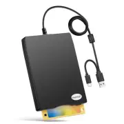 Floppy Disk Reader, Dual USB Type A/C Floppy Disk Drive/Player/Converter, Ext...