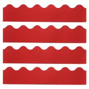3"x1.08ft Bulletin Board Border 30pcs Scalloped Trim Strips Wall Decor Gold Red
