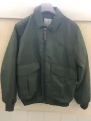 Pepe Army Green Pilot Bomber Jacket Size S 19 Inches Pit To Pit