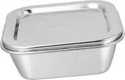 COLLBATH 1Pc Stainless Steel Beef Tallow Storage Box with Lid Kitchen for Butter Food Freshness for Home Bakeries Restaurants Material Silver
