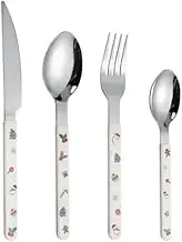 4pcs Stainless Steel Forks and Spoons Set Christmas Tea Spoons Cute Chocolate Cake Dessert Spoons Xmas Coffee Teaspoons for Home Table Party Wedding Restaurant