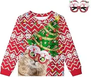 [Emonyna] Ugly Christmas Sweater for Adults and Kids Family Matching Set Fleece Sweatshirt Hoodie Funny Graphic Unisex Pullover