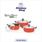 6 PIECE COOKING WOK SET KITCHEN KING OPTRA CLASSIC WOK SET 26,28,30CM