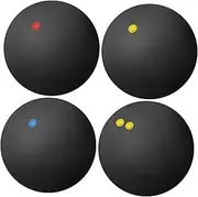 MOBUTOFU Sports Training Squash Balls 4 Pack Flexible Durable Small Rubber Balls for Racket Sports Gym Playground