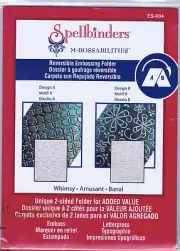Spellbinders Reversible Embossing Folder -Whimsy-New