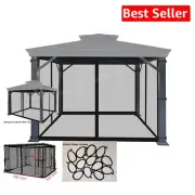 Durable Black Mosquito Screen Netting for 10ft x 10ft Gazebos - Bug-Free Bliss