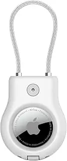 Belkin Apple AirTag Secure Holder With Wire Cable - AirTag Holder - Lock & Protect Air Tags In Durable Scratch Resistant Case - Protective AirTag Keychain Accessory For Keys, Luggage & More – White