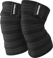 Bodyprox Bodyprox Knee Wrap 2 Pack For Squats, Weightlifting, Powerlifting, Leg Press, And Cross Training, Knee Support For Men And Women (Black)