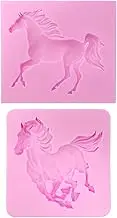 Honbay 2PCS Silicone Horse Fondant Mold Running Horse Baking Mold for Chocolate Candy Gum Paste Sugar Polymer Clay Craft (2 Style)